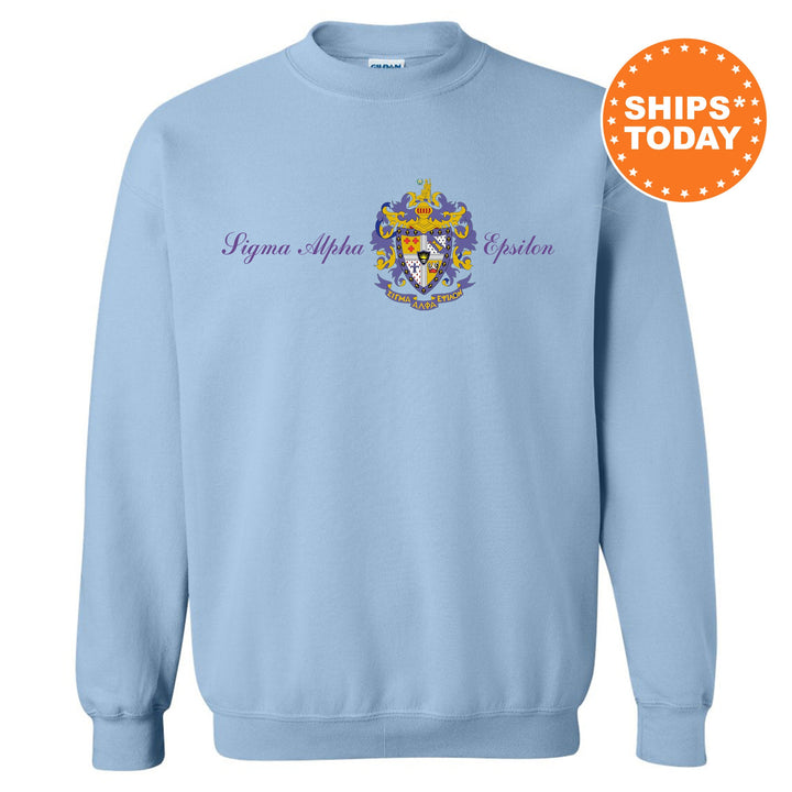 Sigma Alpha Epsilon Noble Seal Fraternity Sweatshirt | SAE Fraternity Crest | Rush Pledge Gift | College Crewneck | Greek Apparel _ 9798g