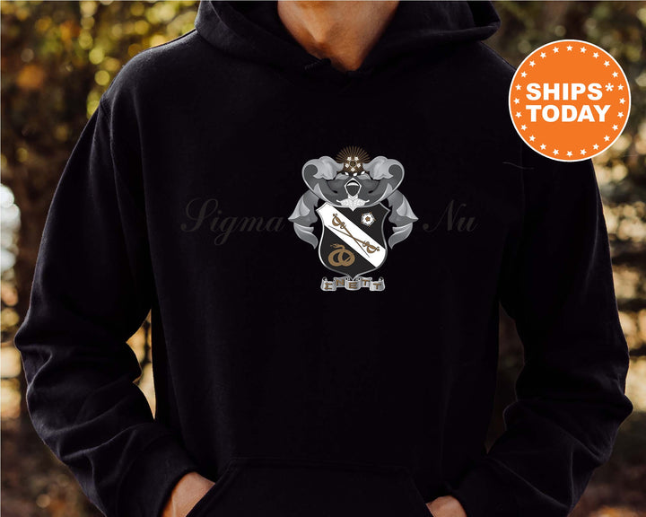 Sigma Nu Noble Seal Fraternity Sweatshirt | Sigma Nu Fraternity Crest | Rush Pledge Gift | College Crewneck | Greek Apparel _ 9801g