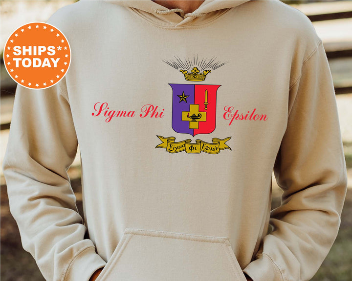 Sigma Phi Epsilon Noble Seal Fraternity Sweatshirt | SigEp Fraternity Crest | Rush Pledge Gift | College Crewneck | Greek Apparel _ 9802g