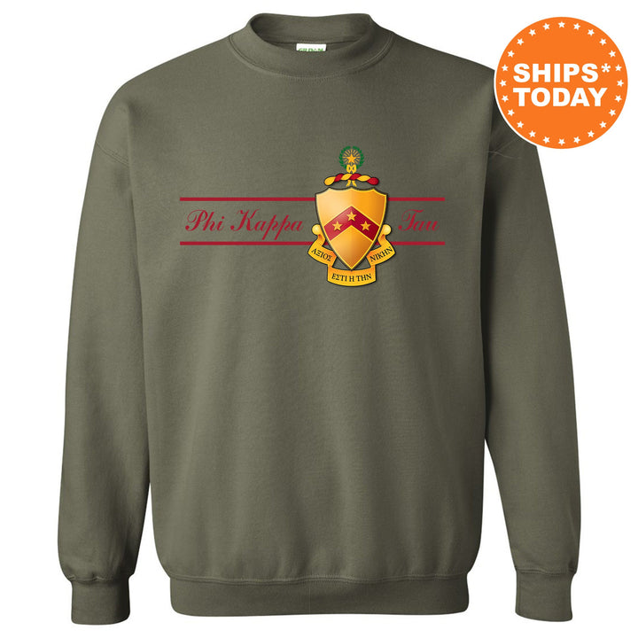 Phi Kappa Tau Noble Seal Fraternity Sweatshirt | Phi Tau Fraternity Crest | Rush Pledge Gift | College Crewneck | Greek Apparel _ 9794g