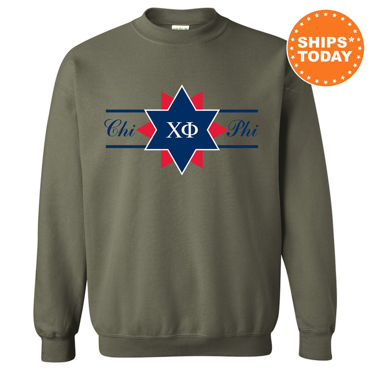 Chi Phi Noble Seal Fraternity Sweatshirt | Chi Phi Fraternity Crest | Rush Pledge Gift | College Crewneck | Greek Apparel _ 9783g