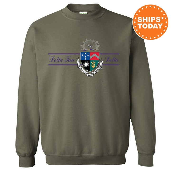 Delta Tau Delta Noble Seal Fraternity Sweatshirt | Delt Fraternity Crest | Rush Pledge Gift | College Crewneck | DTD Greek Apparel _ 9786g