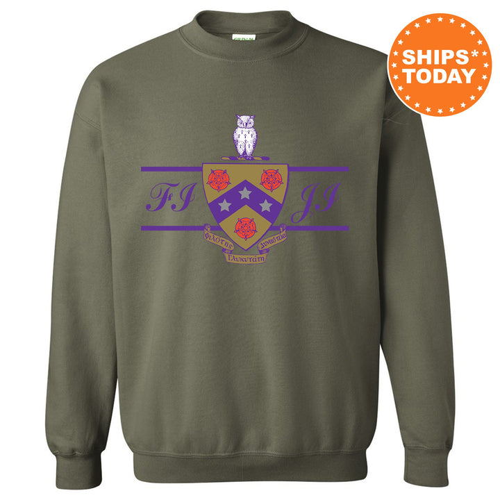 FIJI Noble Seal Fraternity Sweatshirt | Phi Gamma Delta Fraternity Crest | Rush Pledge Gift | College Crewneck | Greek Apparel _ 9792g