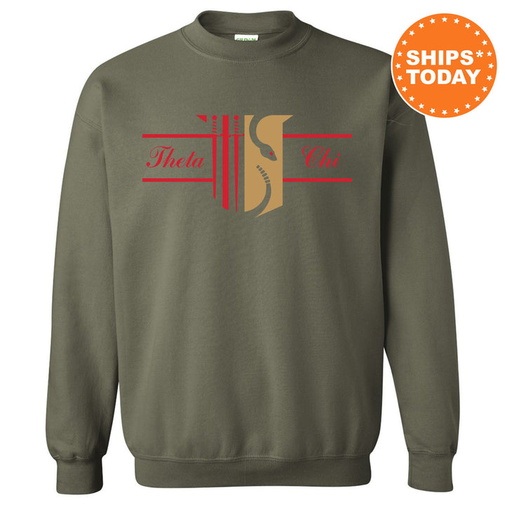 Theta Chi Noble Seal Fraternity Sweatshirt | Theta Chi Fraternity Crest | Rush Pledge Gift | College Crewneck | Greek Apparel _ 9806g