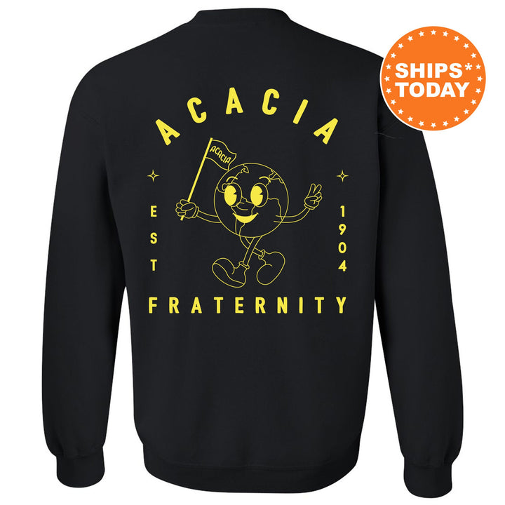 Acacia World Flag Fraternity Sweatshirt | Acacia Sweatshirt | Fraternity Crewneck | College Greek Apparel | Fraternity Gift _ 15571g