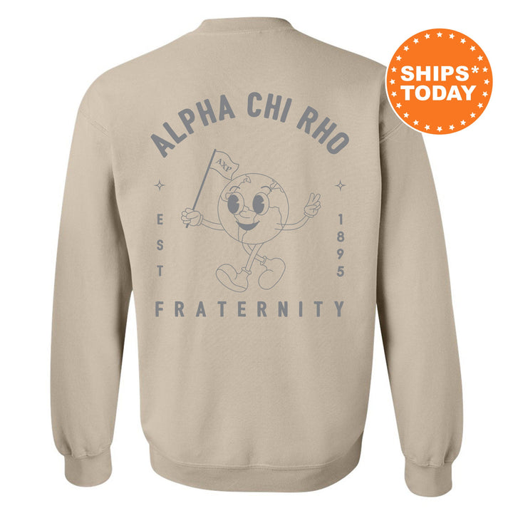 Alpha Chi Rho World Flag Fraternity Sweatshirt | Alpha Chi Rho Sweatshirt | Fraternity Crewneck | College Greek Apparel _ 15572g