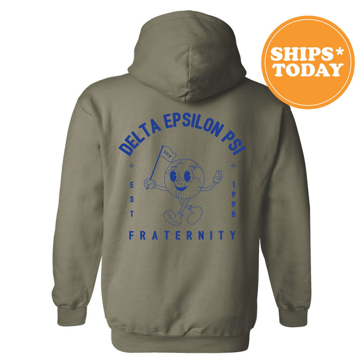 Delta Epsilon Psi World Flag Fraternity Sweatshirt | DEPsi Sweatshirt | Fraternity Crewneck | College Greek Apparel _ 15577g