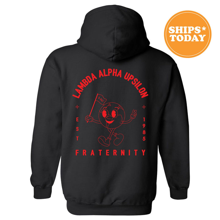 Lambda Alpha Upsilon World Flag Fraternity Sweatshirt | Lambda Alpha Upsilon Sweatshirt | College Greek Apparel | Fraternity Gift _ 15583g