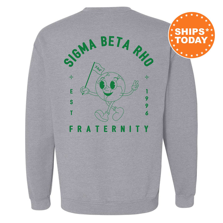 Sigma Beta Rho World Flag Fraternity Sweatshirt | SigRho Sweatshirt | Fraternity Crewneck | College Greek Apparel | Fraternity Gift _ 15595g