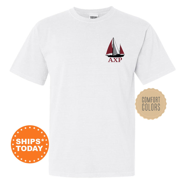 Alpha Chi Rho Black Boat Fraternity T-Shirt | Alpha Chi Rho Shirt | Comfort Colors Tee | Fraternity Bid Day Gift | Rush Shirt _ 15603g