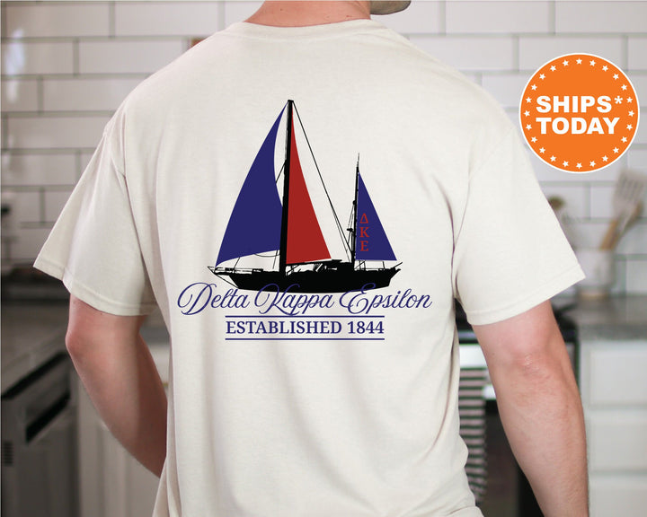 Delta Kappa Epsilon Black Boat Fraternity T-Shirt | DKE Shirt | Deke Comfort Colors Tee | Fraternity Bid Day Gift | Rush Shirt _ 15609