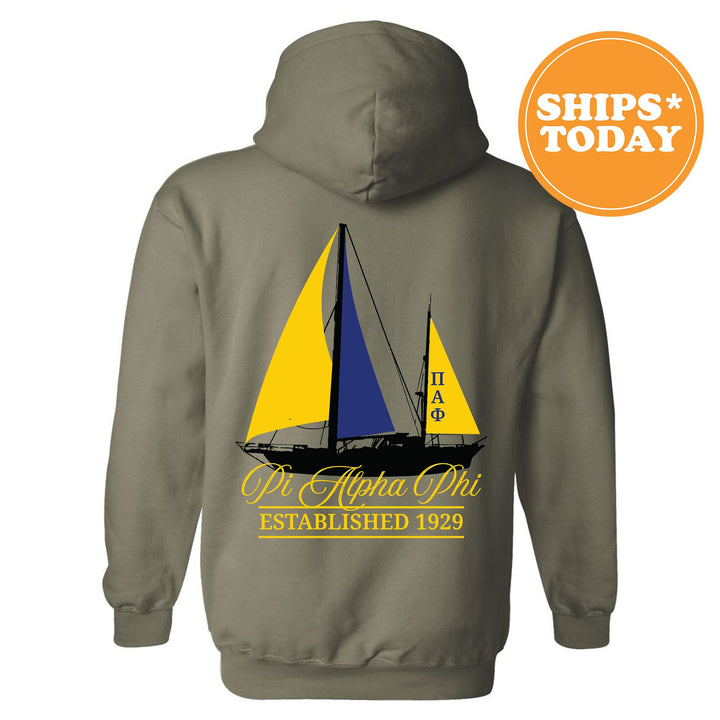 Pi Alpha Phi Black Boat Fraternity Sweatshirt | PAPhi Sweatshirt | Fraternity Crewneck | Bid Day Gift | Custom Greek Apparel _ 15622g