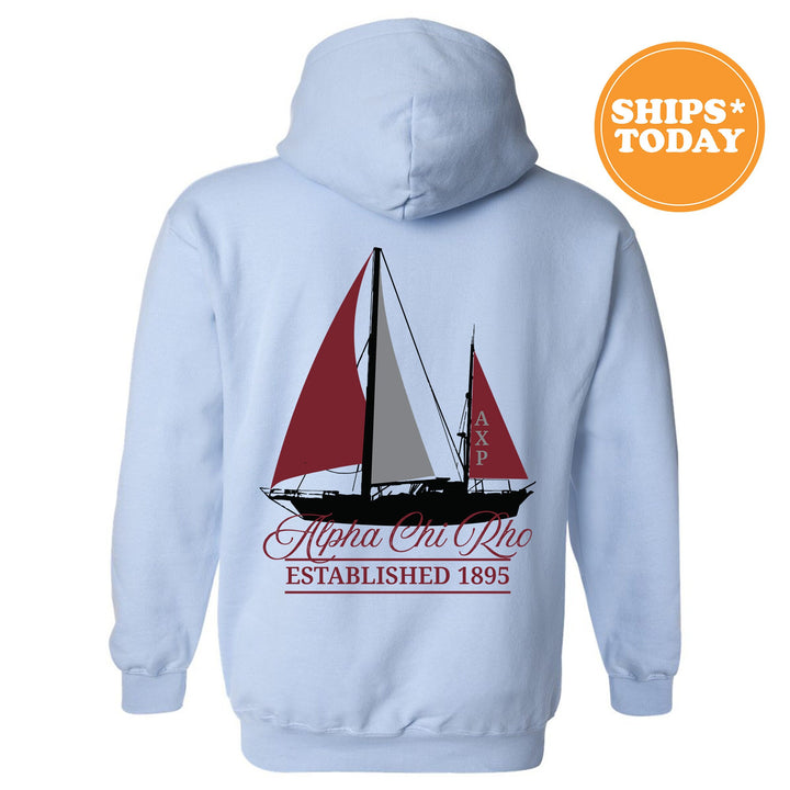 Alpha Chi Rho Black Boat Fraternity Sweatshirt | Alpha Chi Rho Sweatshirt | Fraternity Crewneck | Bid Day Gift | Greek Apparel _ 15603g