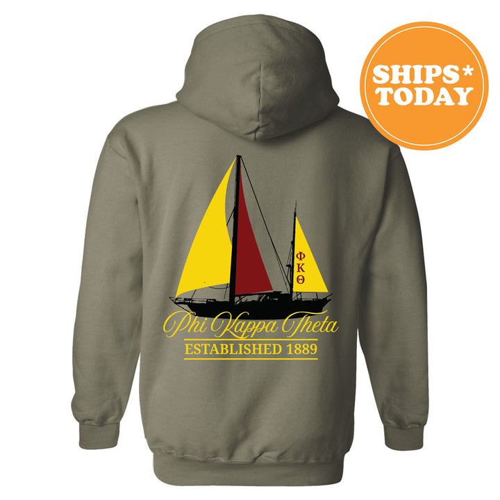 Phi Kappa Theta Black Boat Fraternity Sweatshirt | Phi Kap Sweatshirt | Fraternity Crewneck | Bid Day Gift | Custom Greek Apparel _ 15620g