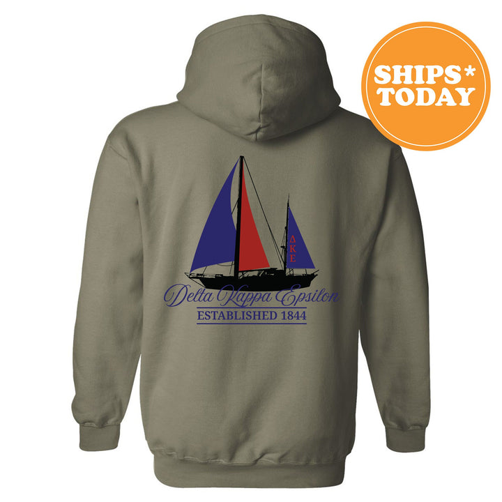 Delta Kappa Epsilon Black Boat Fraternity Sweatshirt | DKE Sweatshirt | Fraternity Crewneck | Bid Day Gift | Custom Greek Apparel _ 15609g