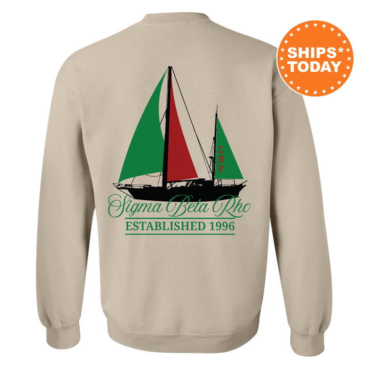 Sigma Beta Rho Black Boat Fraternity Sweatshirt | SigRho Sweatshirt | Fraternity Crewneck | Bid Day Gift | Custom Greek Apparel _ 15626g