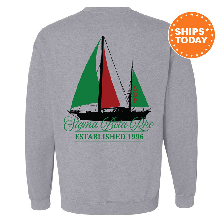 Sigma Beta Rho Black Boat Fraternity Sweatshirt | SigRho Sweatshirt | Fraternity Crewneck | Bid Day Gift | Custom Greek Apparel _ 15626g