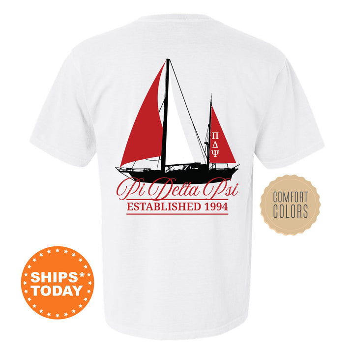 Pi Delta Psi Black Boat Fraternity T-Shirt | PDPsi Shirt | Comfort Colors Tee | Fraternity Bid Day Gift | Rush Shirt _ 15623g