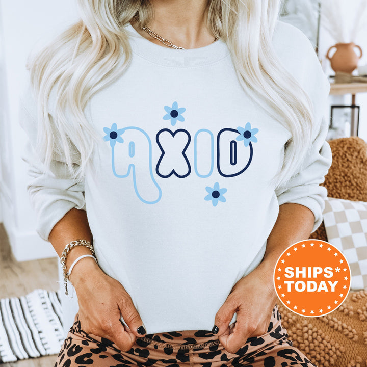 Alpha Xi Delta Greek Blossom Sorority Sweatshirt | AXID Sorority Crewneck | Big Little Recruitment Gift | Alpha Xi Sorority Merch _ 16596g