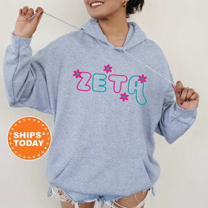 Zeta Tau Alpha Greek Blossom Sorority Sweatshirt | ZETA Sorority Crewneck | Big Little Recruitment Gift | Sorority Merch _ 16613g