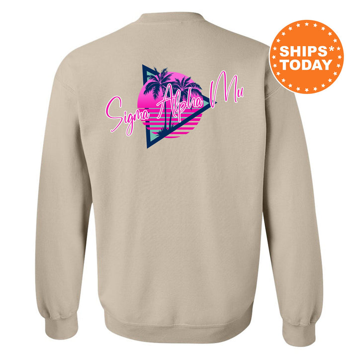 Sigma Alpha Mu Bright Nights Fraternity Sweatshirt | Sammy Crewneck Sweatshirt | Fraternity Rush Gift | New Pledge Sweatshirt
