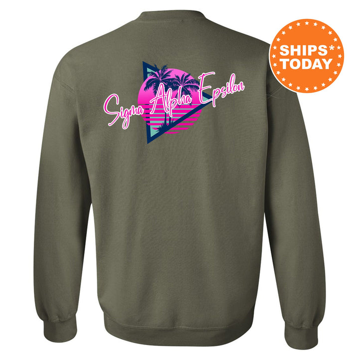 Sigma Alpha Epsilon Bright Nights Fraternity Sweatshirt | SAE Crewneck Sweatshirt | Fraternity Rush Gift | New Pledge Sweatshirt