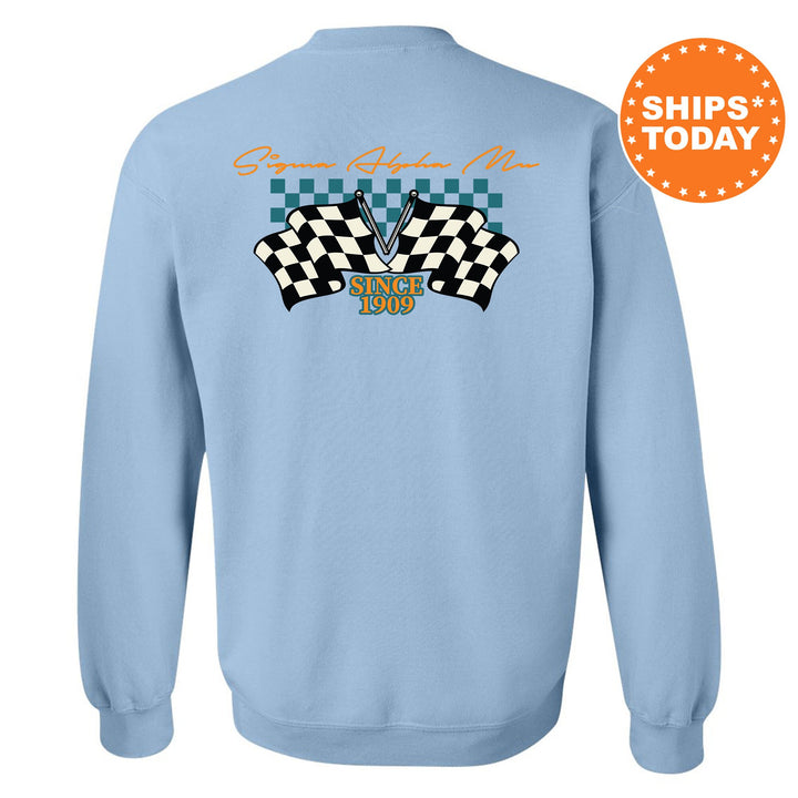 Sigma Alpha Mu Race Banner Fraternity Sweatshirt | Sammy Crewneck Sweatshirt | New Pledge Gift | Rush Sweatshirt | College Crewneck