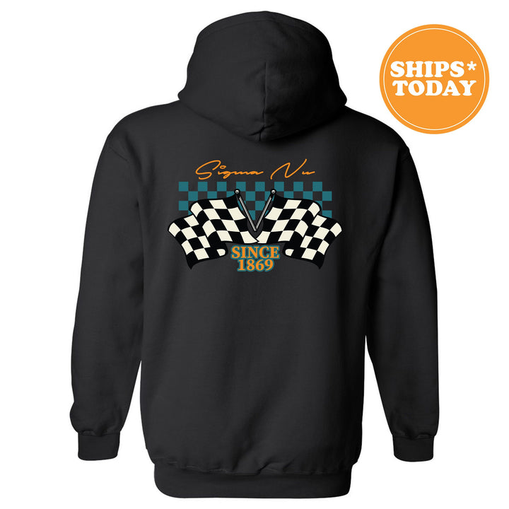 Sigma Nu Race Banner Fraternity Sweatshirt | Sigma Nu Crewneck Sweatshirt | New Pledge Gift | Rush Sweatshirt | College Crewneck