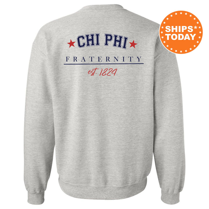 Chi Phi Patriot Pledge Fraternity Sweatshirt | Chi Phi Crewneck Sweatshirt | New Pledge Fraternity Gift | Rush Sweatshirt _ 14121g