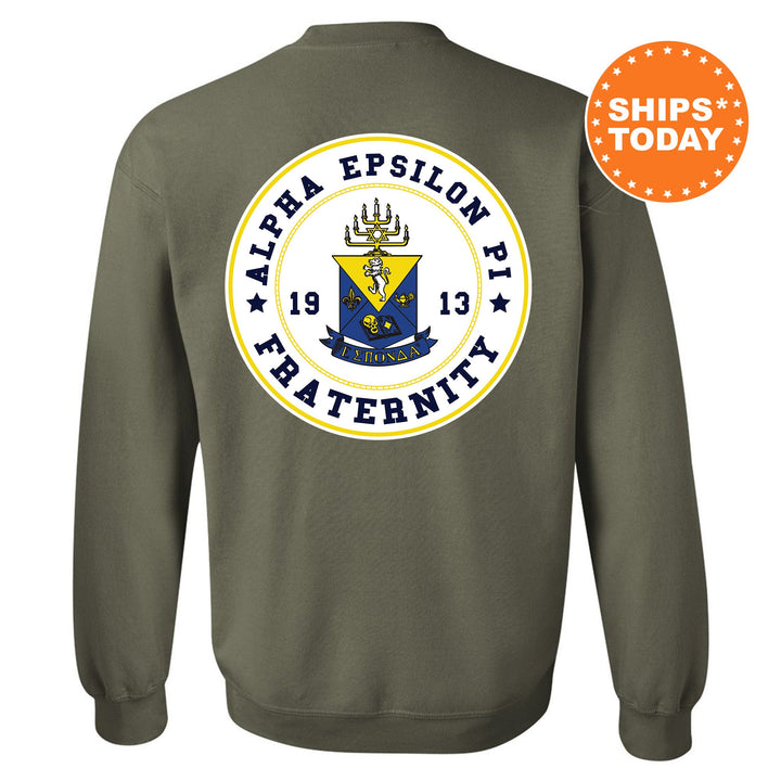 Alpha Epsilon Pi Proud Crests Fraternity Sweatshirt | AEPi Sweatshirt | Fraternity Hoodie | Bid Day Gift | Initiation Gift