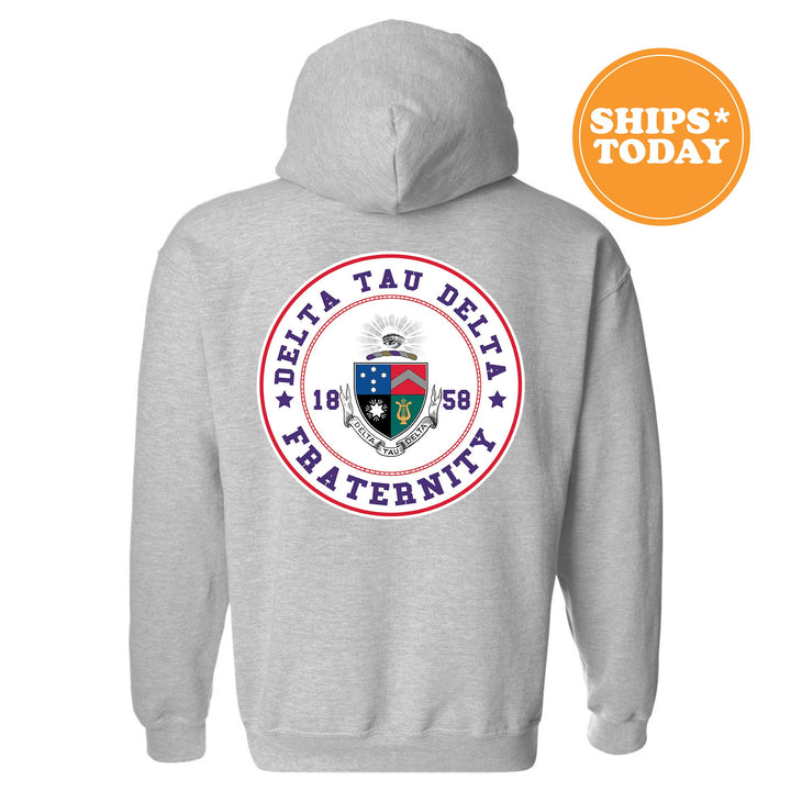 Delta Tau Delta Proud Crests Fraternity Sweatshirt | Delt Sweatshirt | Fraternity Hoodie | Bid Day Gift | Initiation Gift