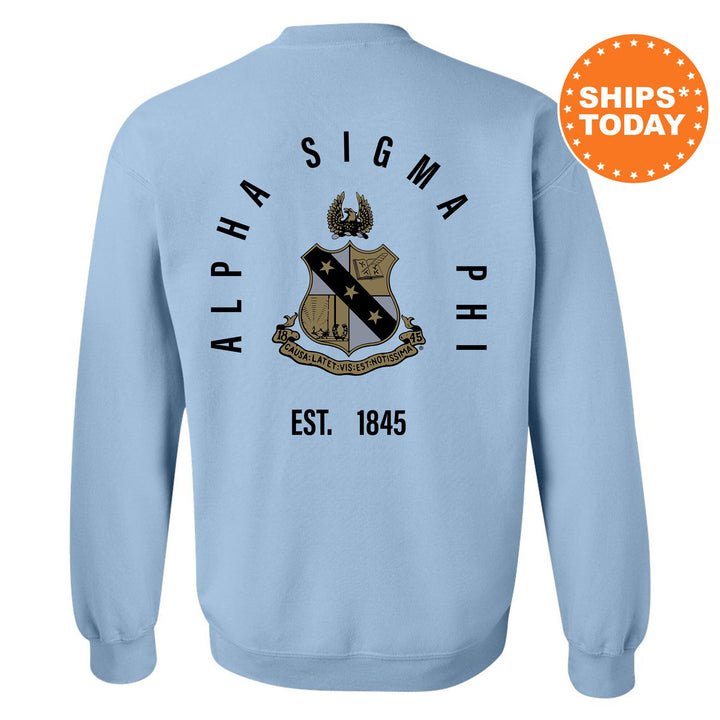Alpha Sigma Phi Iconic Symbol Fraternity Sweatshirt | Alpha Sig Greek Apparel | Fraternity Bid Day Gift | Men Crewneck | College Sweatshirt