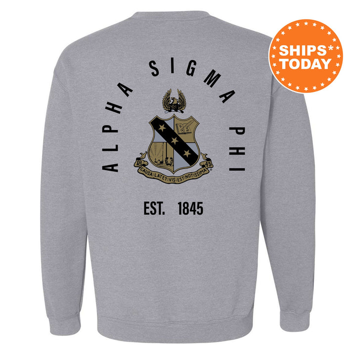 Alpha Sigma Phi Iconic Symbol Fraternity Sweatshirt | Alpha Sig Greek Apparel | Fraternity Bid Day Gift | Men Crewneck | College Sweatshirt