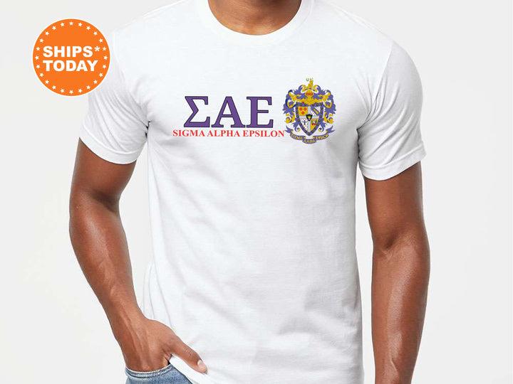Sigma Alpha Epsilon Timeless Symbol Fraternity T-Shirt | SAE Fraternity Crest Shirt | Fraternity Chapter Gift | Comfort Colors Tee _ 10062g