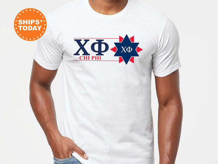 Chi Phi Timeless Symbol Fraternity T-Shirt | Chi Phi Fraternity Crest Shirt | Fraternity Chapter Gift | Comfort Colors Tee _ 10047g