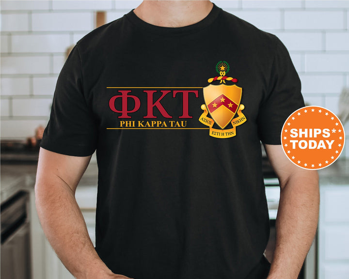 Phi Kappa Tau Timeless Symbol Fraternity T-Shirt | Phi Tau Fraternity Crest Shirt | Fraternity Chapter Gift | Comfort Colors Tee _ 10058g