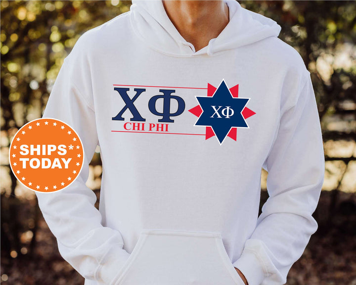 Chi Phi Timeless Symbol Fraternity Sweatshirt | Chi Phi Fraternity Crest Sweatshirt | College Crewneck | Fraternity Gift