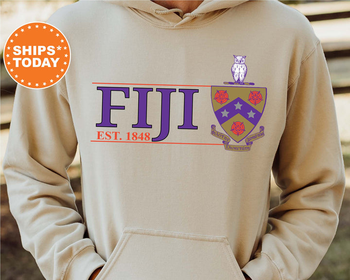 FIJI Timeless Symbol Fraternity Sweatshirt | Phi Gamma Delta Fraternity Crest Sweatshirt | College Crewneck | FIJI Fraternity Gift