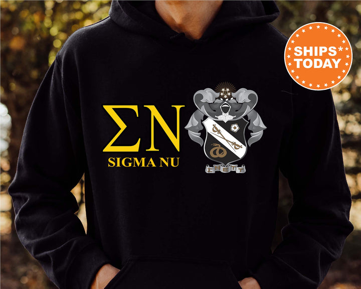 Sigma Nu Timeless Symbol Fraternity Sweatshirt | Sigma Nu Fraternity Crest Sweatshirt | College Crewneck | Fraternity Gift
