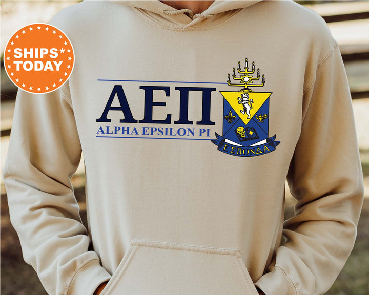 Alpha Epsilon Pi Timeless Symbol Fraternity Sweatshirt | AEPi Fraternity Crest Sweatshirt | College Crewneck | Fraternity Gift