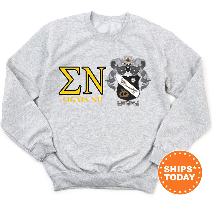 Sigma Nu Timeless Symbol Fraternity Sweatshirt | Sigma Nu Fraternity Crest Sweatshirt | College Crewneck | Fraternity Gift