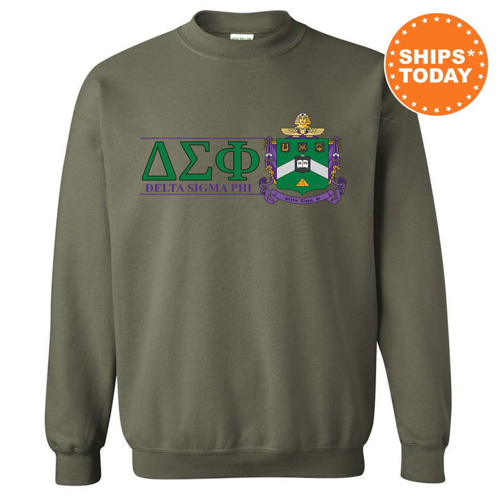 Delta Sigma Phi Timeless Symbol Fraternity Sweatshirt | Delta Sig Fraternity Crest Sweatshirt | College Crewneck | Fraternity Gift