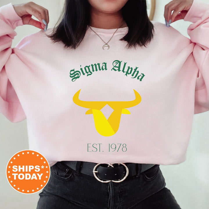 Sigma Alpha Royal Crest Sorority Sweatshirt | Sigma Alpha Sweatshirt | Sorority Crewneck | Greek Life Apparel | Sorority Gift