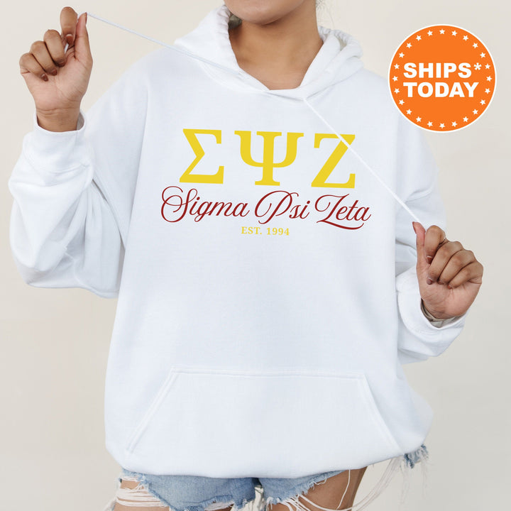 Sigma Psi Zeta Script Sisters Sorority Sweatshirt | Sigma Psi Zeta Sweatshirt | Sigmas Greek Letters Crewneck | Sorority Letters _ 14836g