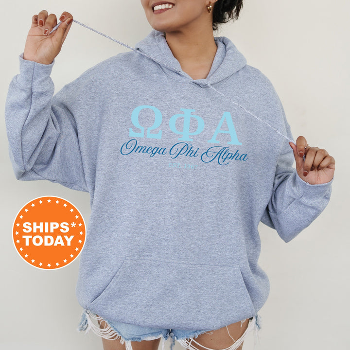 Omega Phi Alpha Script Sisters Sorority Sweatshirt | OPhiA Sweatshirt | Greek Letters | Sorority Letters | Sorority Gift _ 14830g