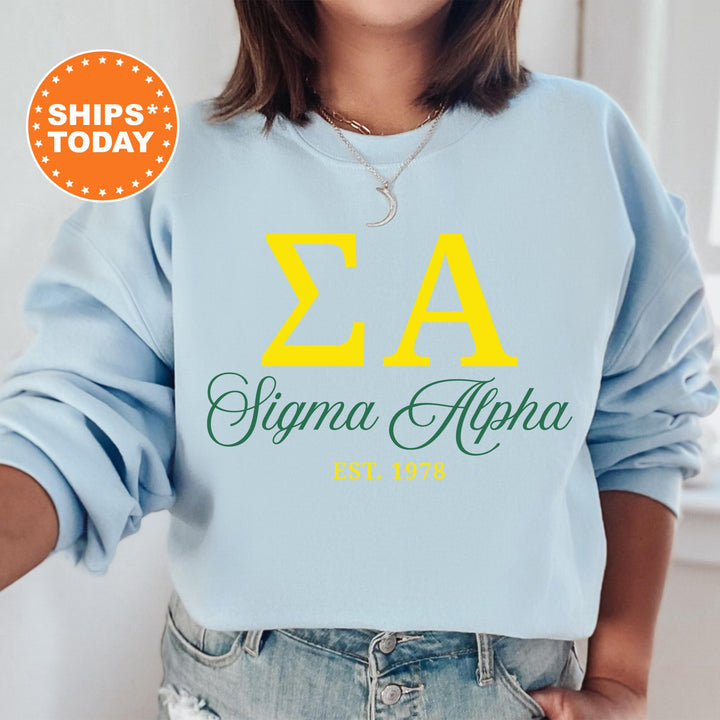 Sigma Alpha Script Sisters Sorority Sweatshirt | Sigma Alpha Sweatshirt | Greek Letters | Sorority Letters | Sorority Gift _ 14833g