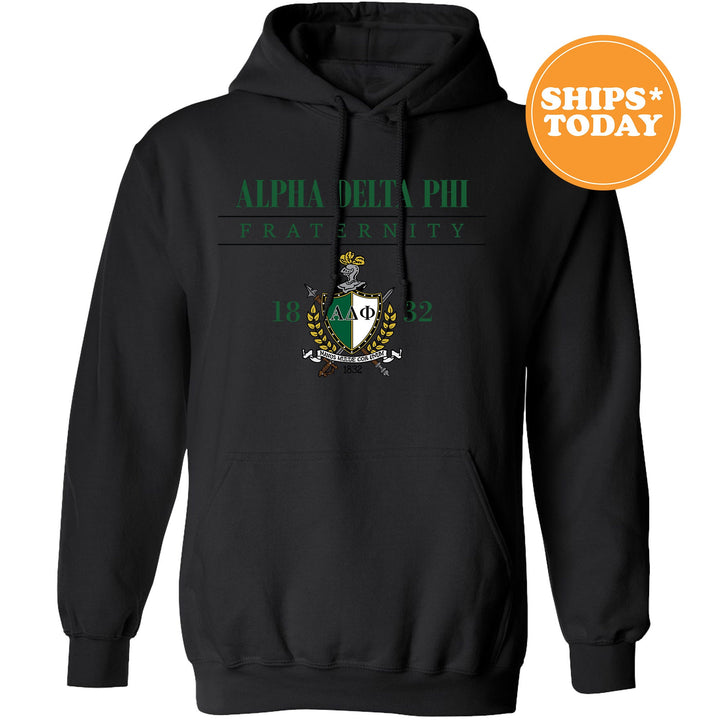 a black hoodie with a green and white logo