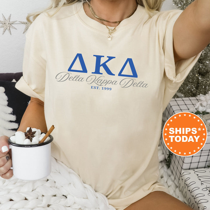 Delta Kappa Delta Script Sisters Sorority T-Shirt | Delta Kappa Delta Greek Letters Shirt | DKD Comfort Colors Tee | Sorority Merch _ 14819g