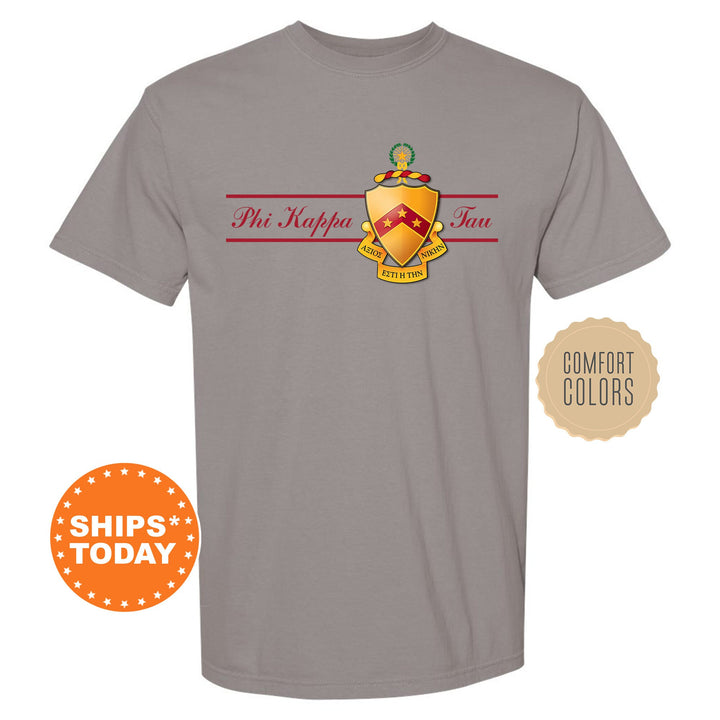 Phi Kappa Tau Noble Seal Fraternity T-Shirt | Phi Tau Fraternity Crest Shirt | Rush Pledge Comfort Colors Tee | Fraternity Gift _ 9794g