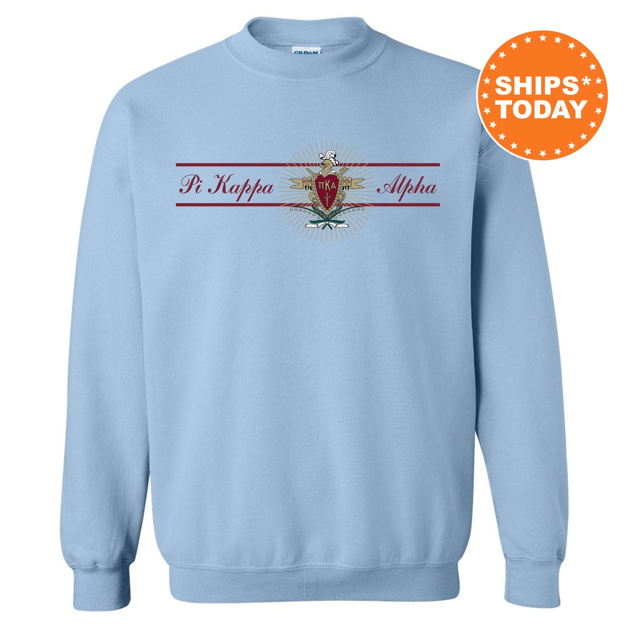 Pi Kappa Alpha Noble Seal Fraternity Sweatshirt PIKE Fraternity Crest Rush Pledge Gift College Crewneck Greek Apparel 9796g